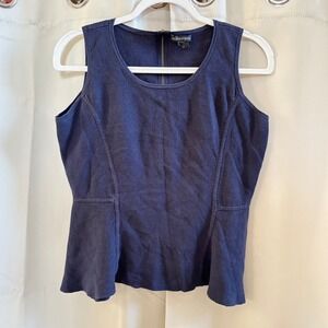 Eileen Fisher Womens Top Silk Blend Fitted Knit Medium Minimalist Classic 19494